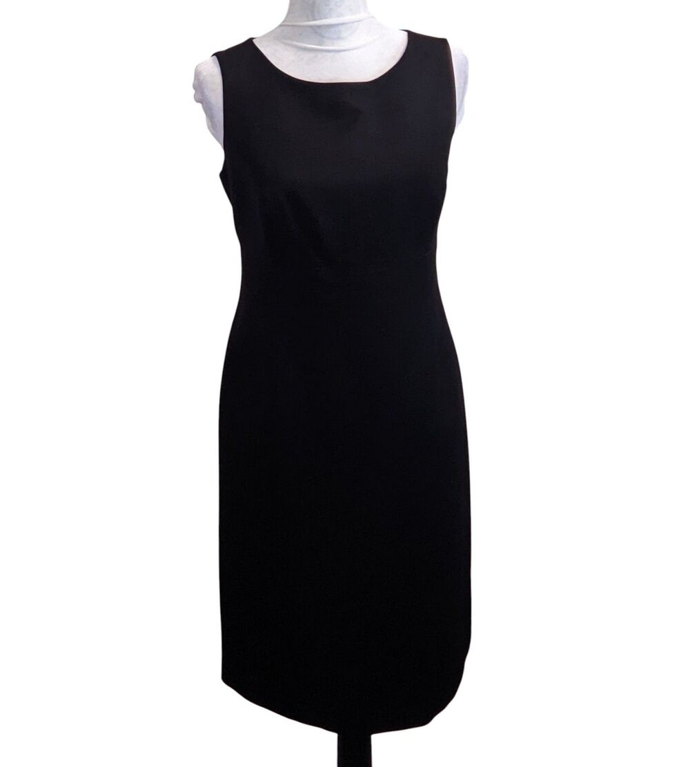 Little Black Dress Sheath Knee Length Lined Sleeveless Basic Layer Straight 10